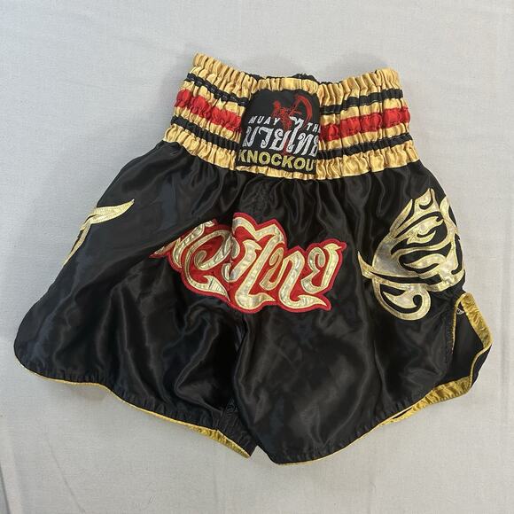 Top King Muay Thai Boxing Shorts Size Small Black & Purple MMA - Picture 1 of 4